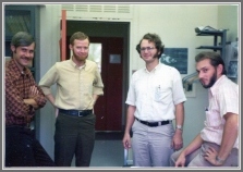 From the left: Don Johnson, Frank Clark, Richard Pearson, and Frank Lovas (NBS Gaithersburg, MD around 1974).