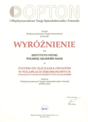 Dyplom OPTON 2010 dla IF PAN