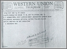 The telegram from Gerhard Herzberg to Gisbert Winnewisser offering him a fellowship at NRC.  This was a surprise for GW since he did not formally apply for any such position.